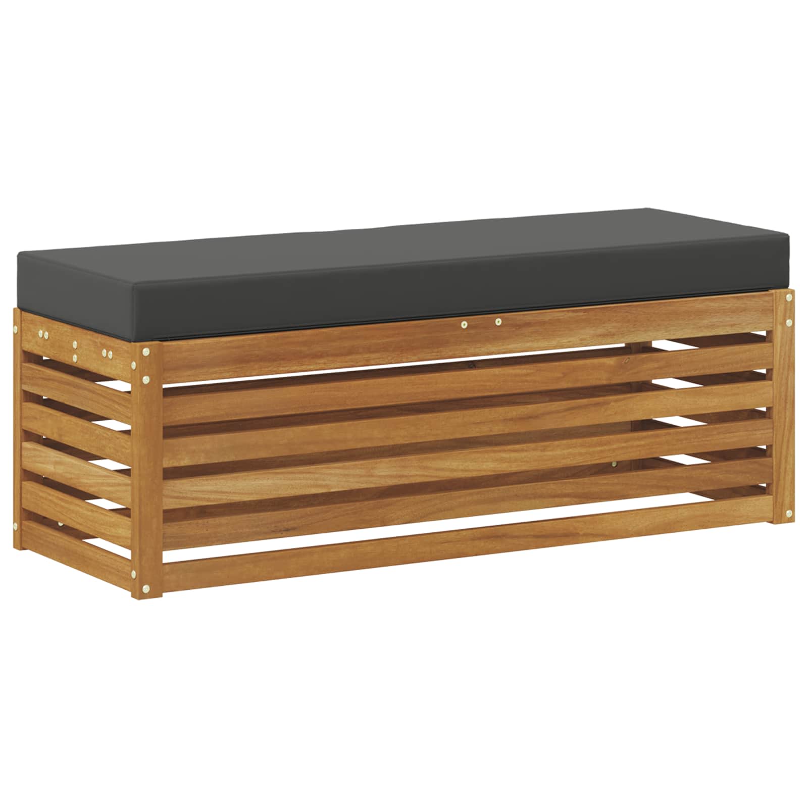 Πάγκος Σκαμπό με μαξιλάρι Φυσικό και Ανθρακί 115 x 43 x 37 εκ - Pakobazaar