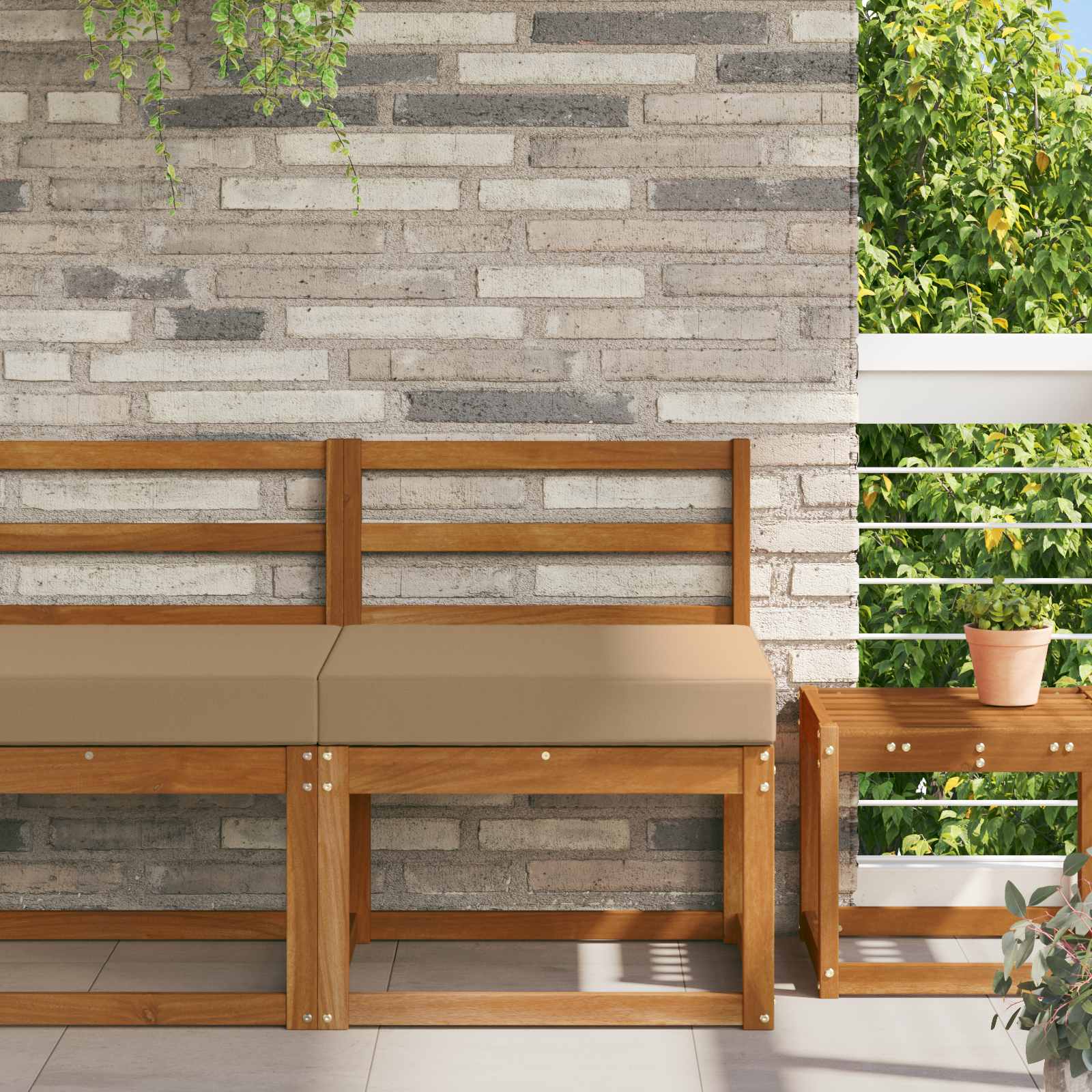 Μαξιλάρι Καναπέ Εξωτερικού Χώρου Taupe 60 x 60 x 8 εκ. - Pakobazaar