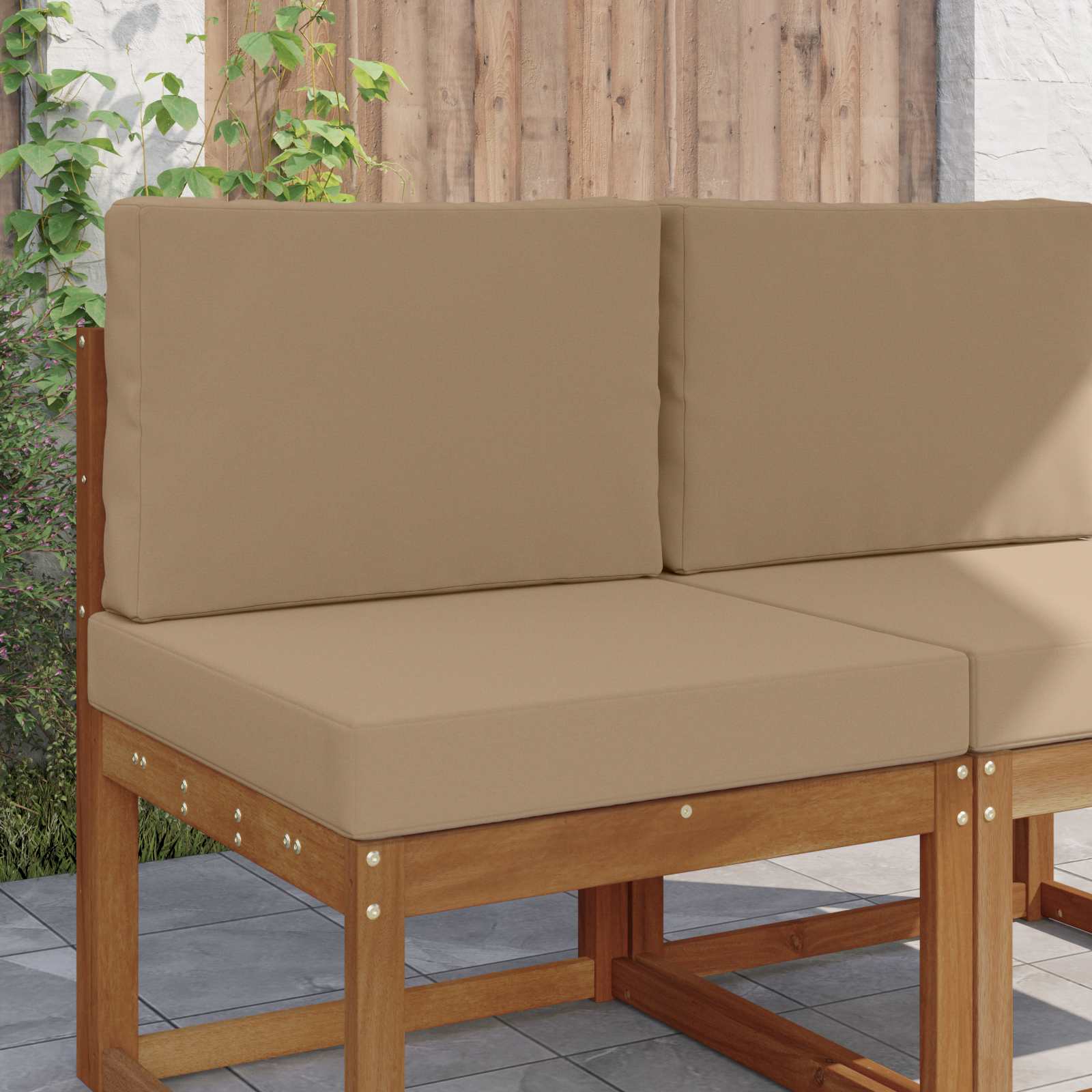 Μαξιλάρι Καναπέ Εξωτερικού Χώρου 2 pcs Taupe Πολυεστέρας - Pakobazaar