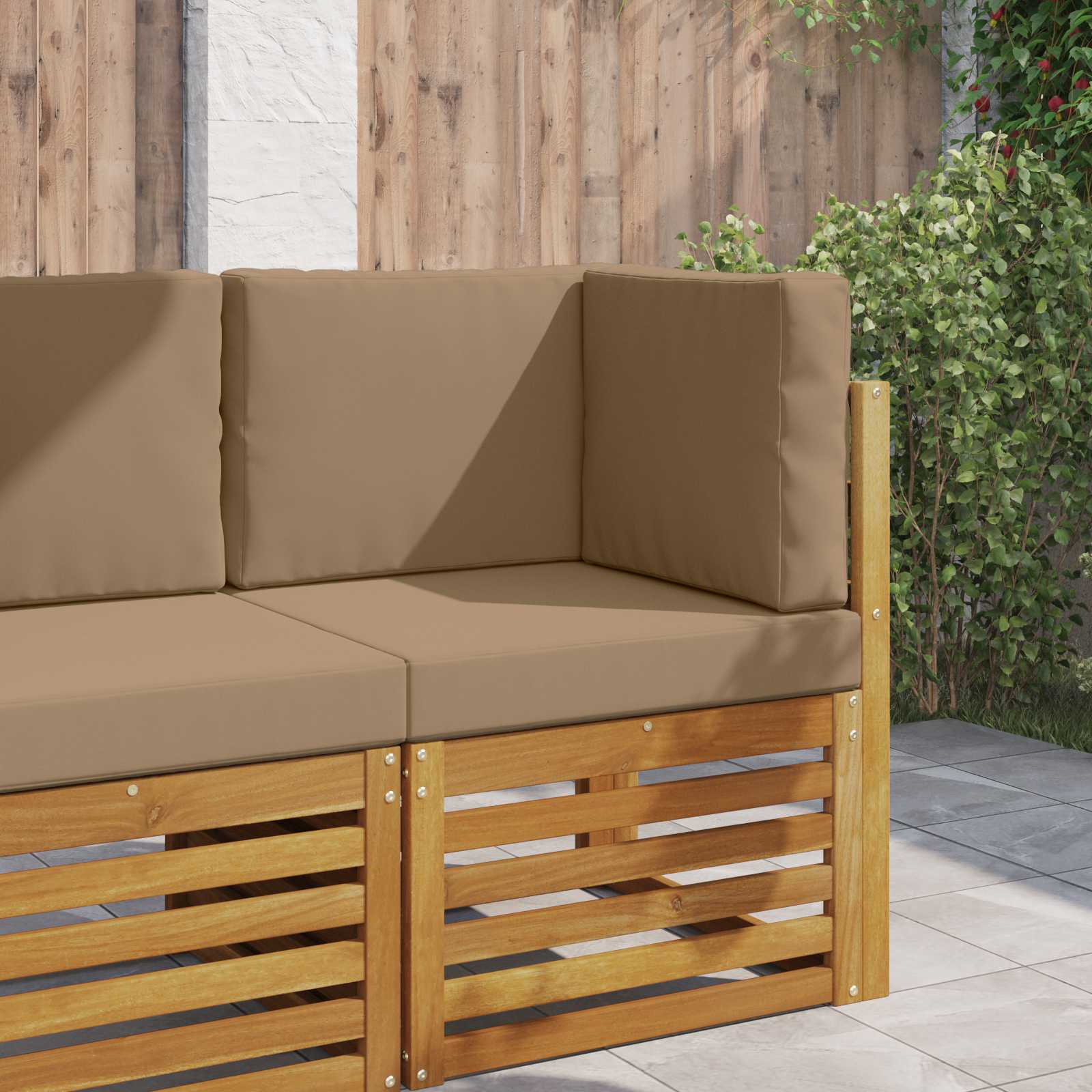Μαξιλάρι Καναπέ Εξωτερικού Χώρου 3 pcs Taupe Πολυεστέρας - Pakobazaar