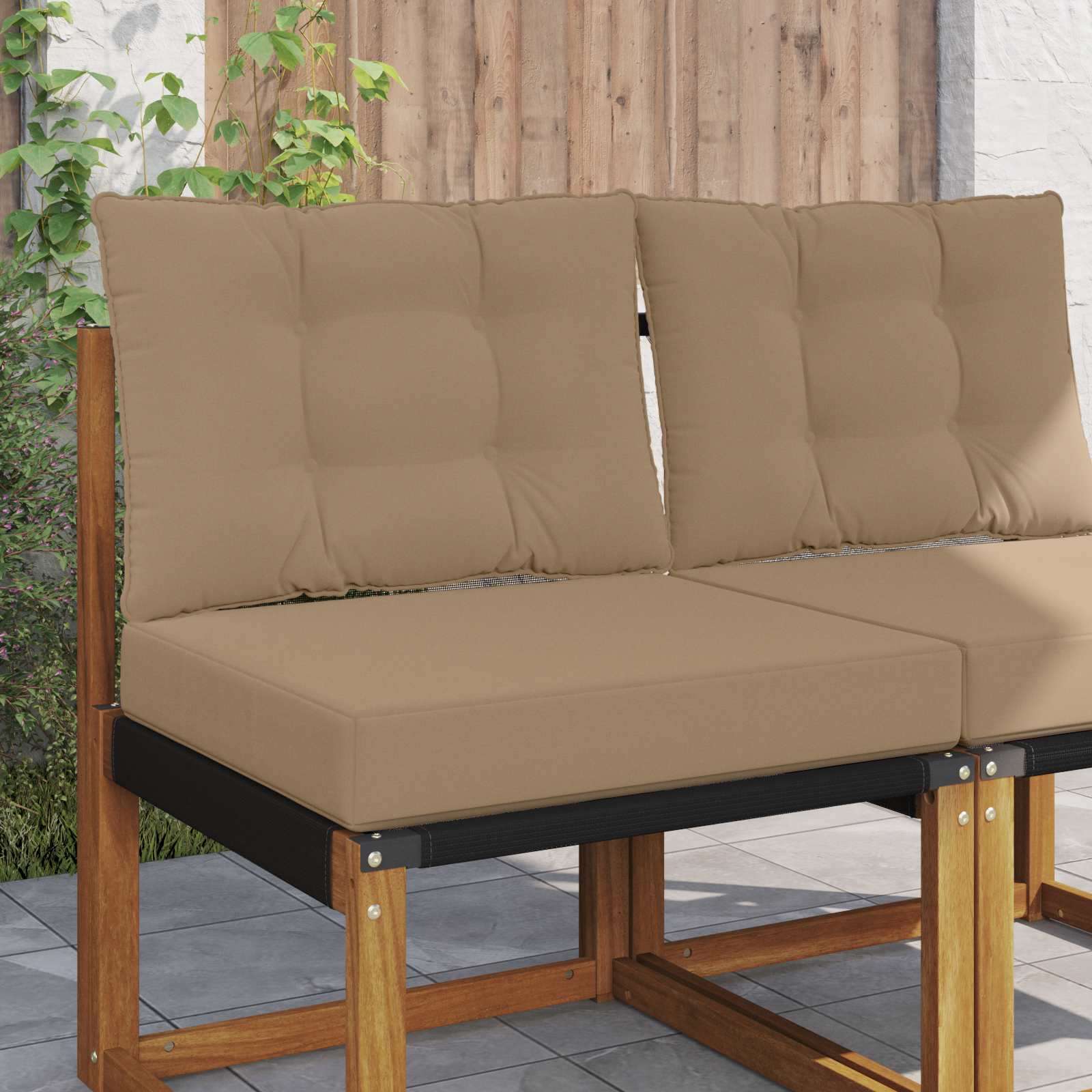 Μαξιλάρι Καναπέ Εξωτερικού Χώρου 2 pcs Taupe Πολυεστέρας - Pakobazaar