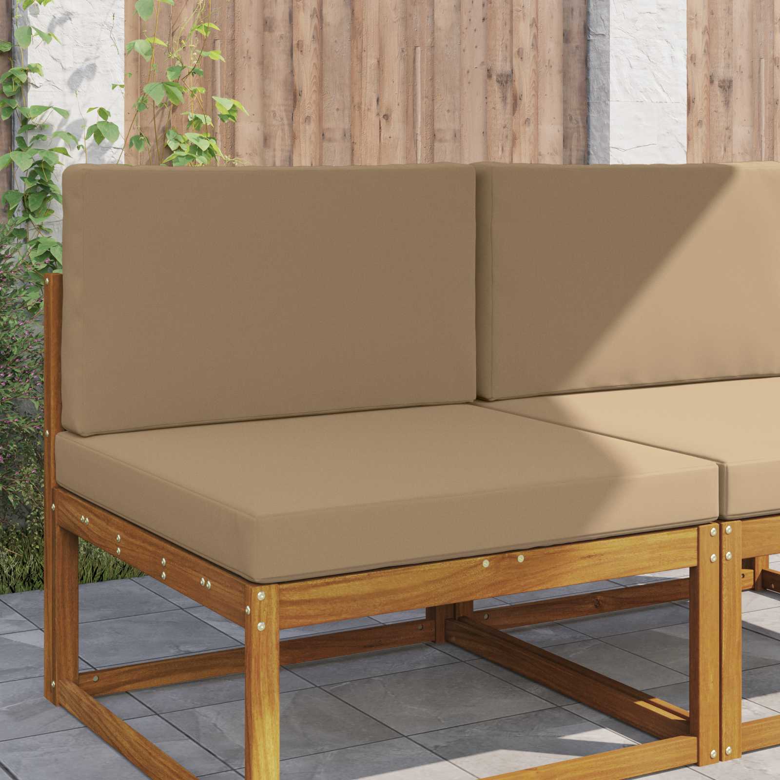 Μαξιλάρι Καναπέ Εξωτερικού Χώρου 2 pcs Taupe Πολυεστέρας - Pakobazaar