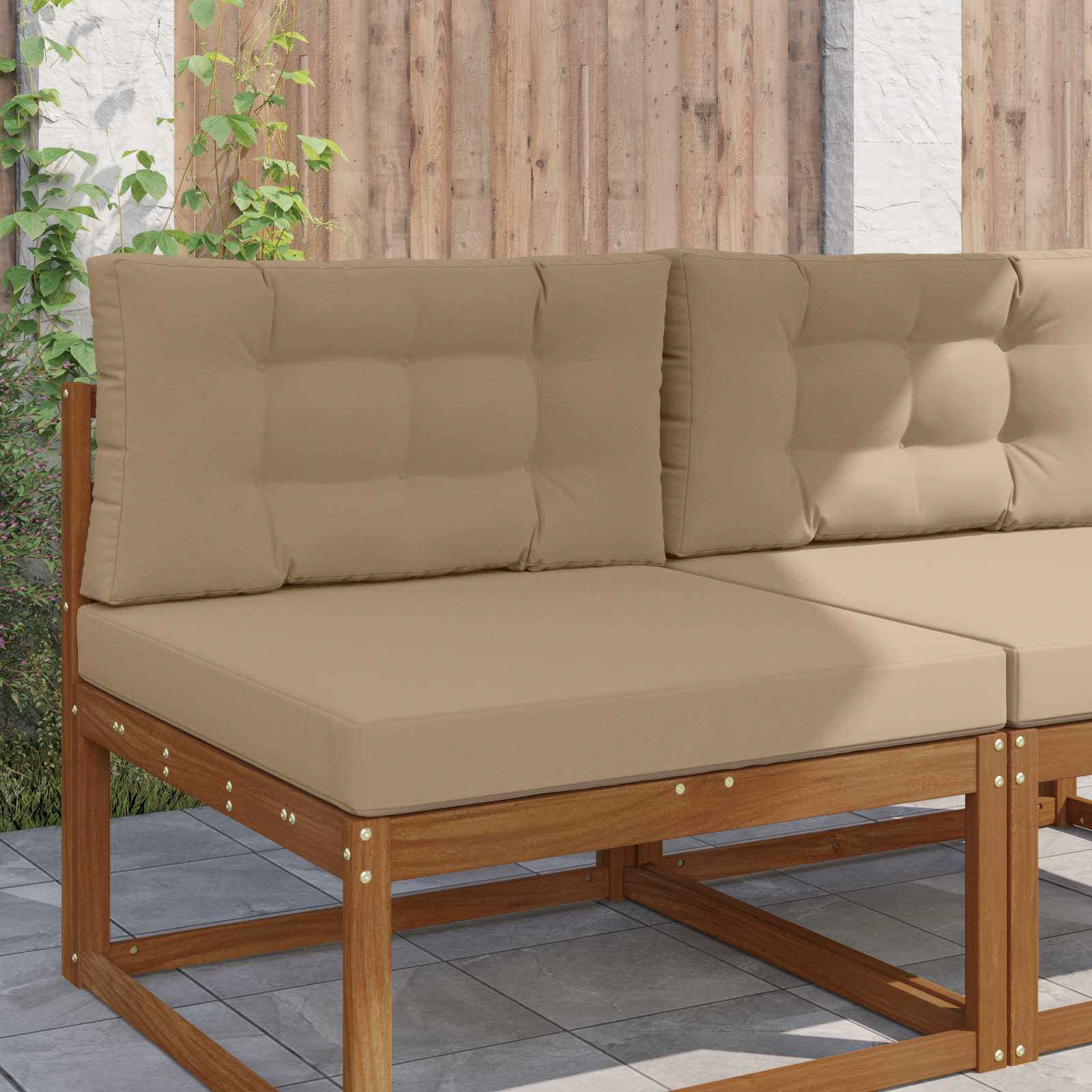 Μαξιλάρι Καναπέ Εξωτερικού Χώρου 2 pcs Taupe Πολυεστέρας - Pakobazaar