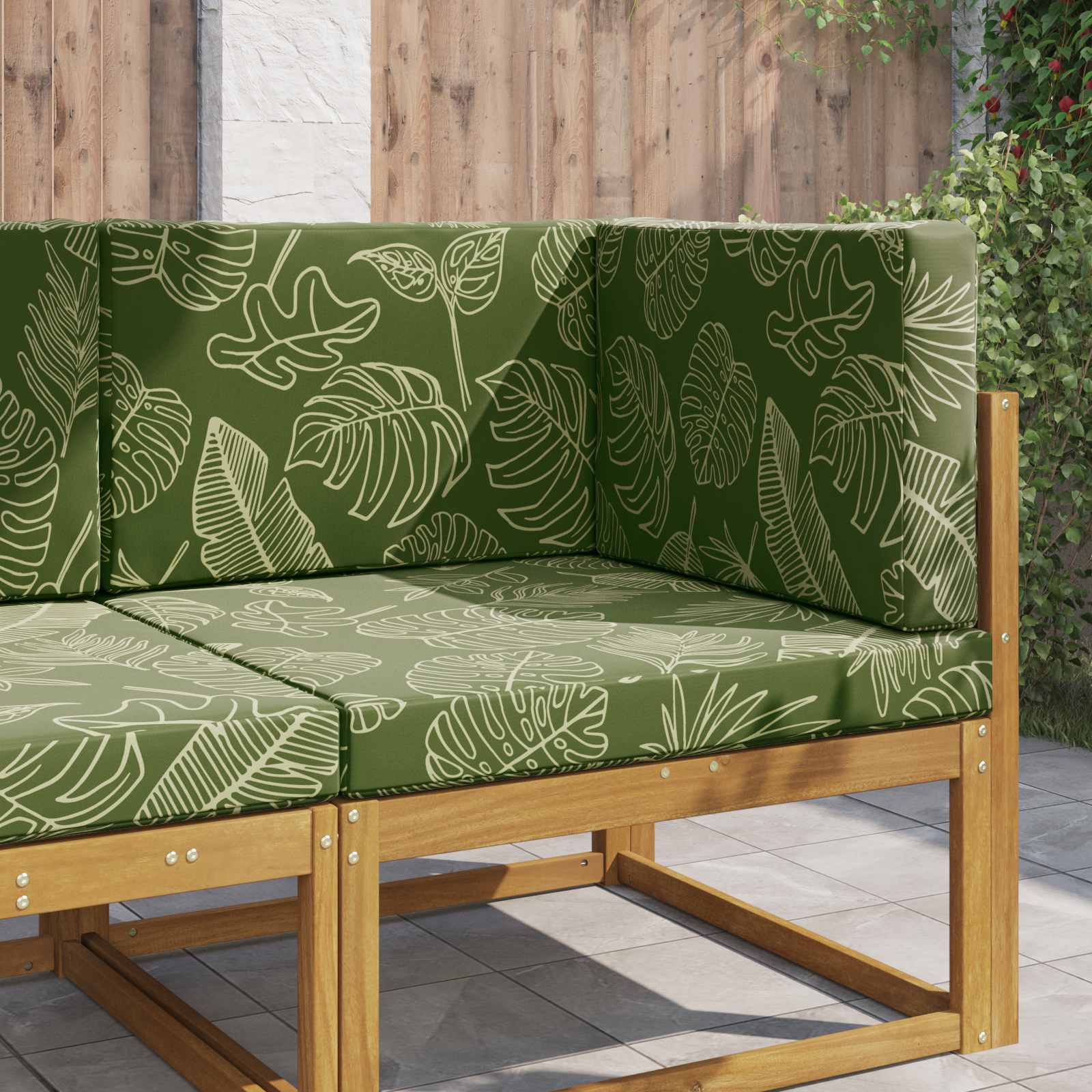 Μαξιλάρι Καναπέ Εξωτερικού Χώρου 3 pcs Σχέδιο Φύλλου - Pakobazaar