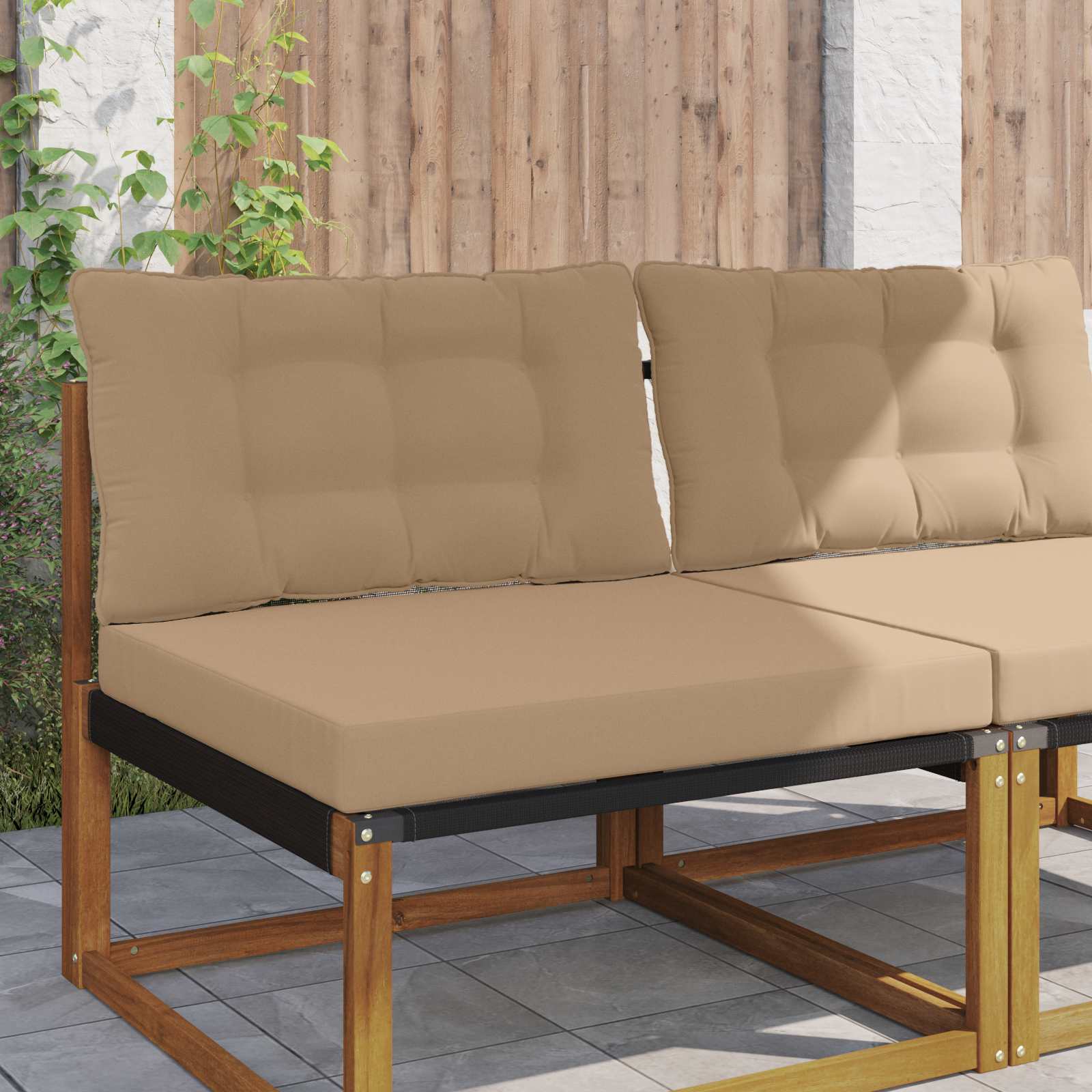 Μαξιλάρι Καναπέ Εξωτερικού Χώρου 2 pcs Taupe Πολυεστέρας - Pakobazaar
