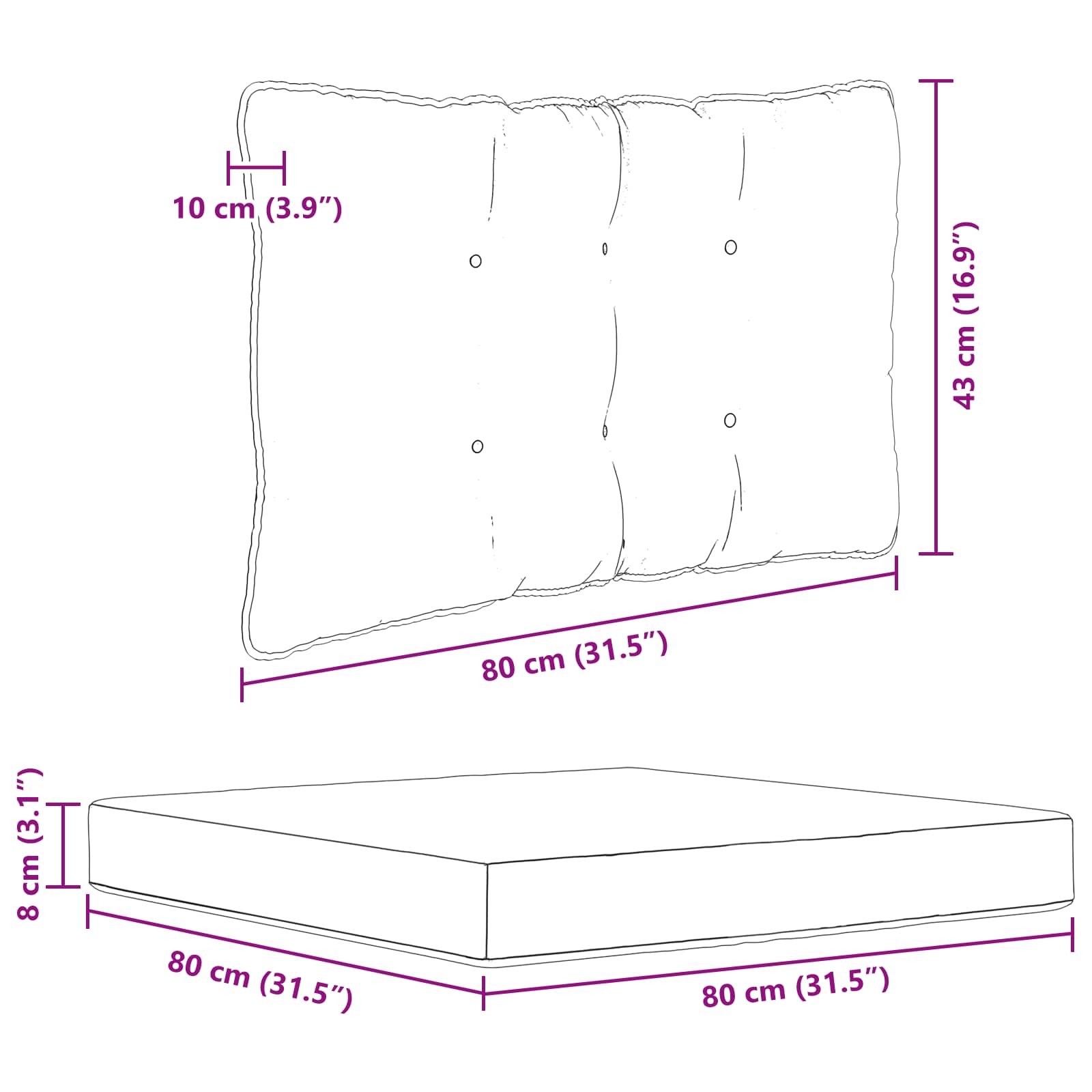 Μαξιλάρι Καναπέ Εξωτερικού Χώρου 3 pcs Πράσινο Πολυεστέρας - Pakobazaar