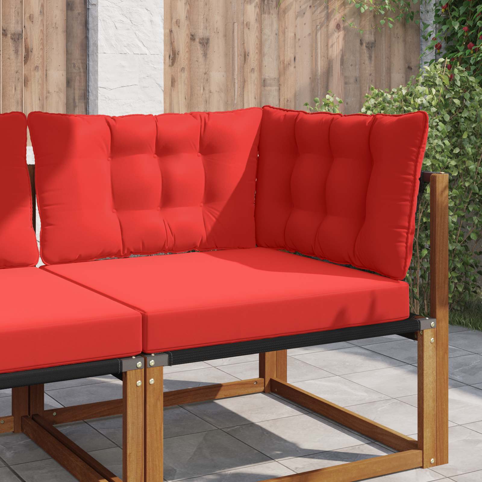 Μαξιλάρι Καναπέ Εξωτερικού Χώρου 3 pcs Κόκκινο Πολυεστέρας - Pakobazaar