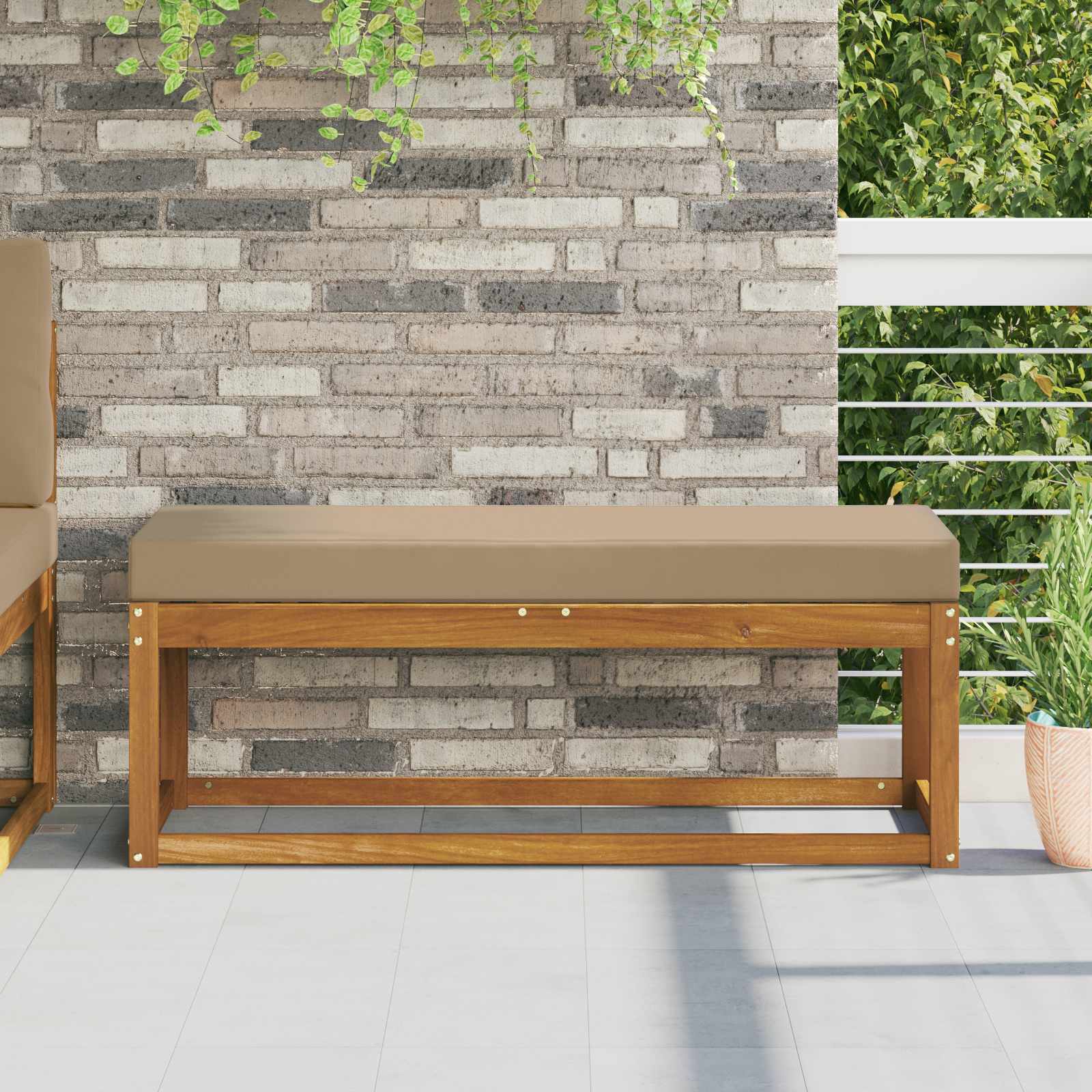 Μαξιλάρι Καθίσματος Εξωτερικού Χώρου Taupe 111,5 x 40 x 8 εκ - Pakobazaar