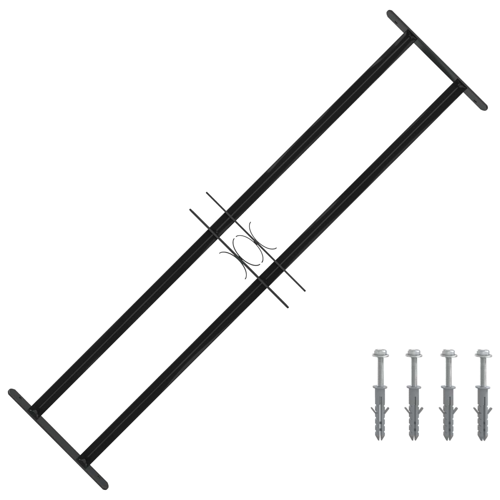 Γρίλια Παραθύρου Μαύρο 115 x 30 εκ Χάλυβας με επίστρωση πούδρας - Pakobazaar