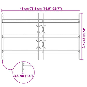 Γρίλια Παραθύρου Μαύρο 75.5 x 45 εκ - Pakobazaar