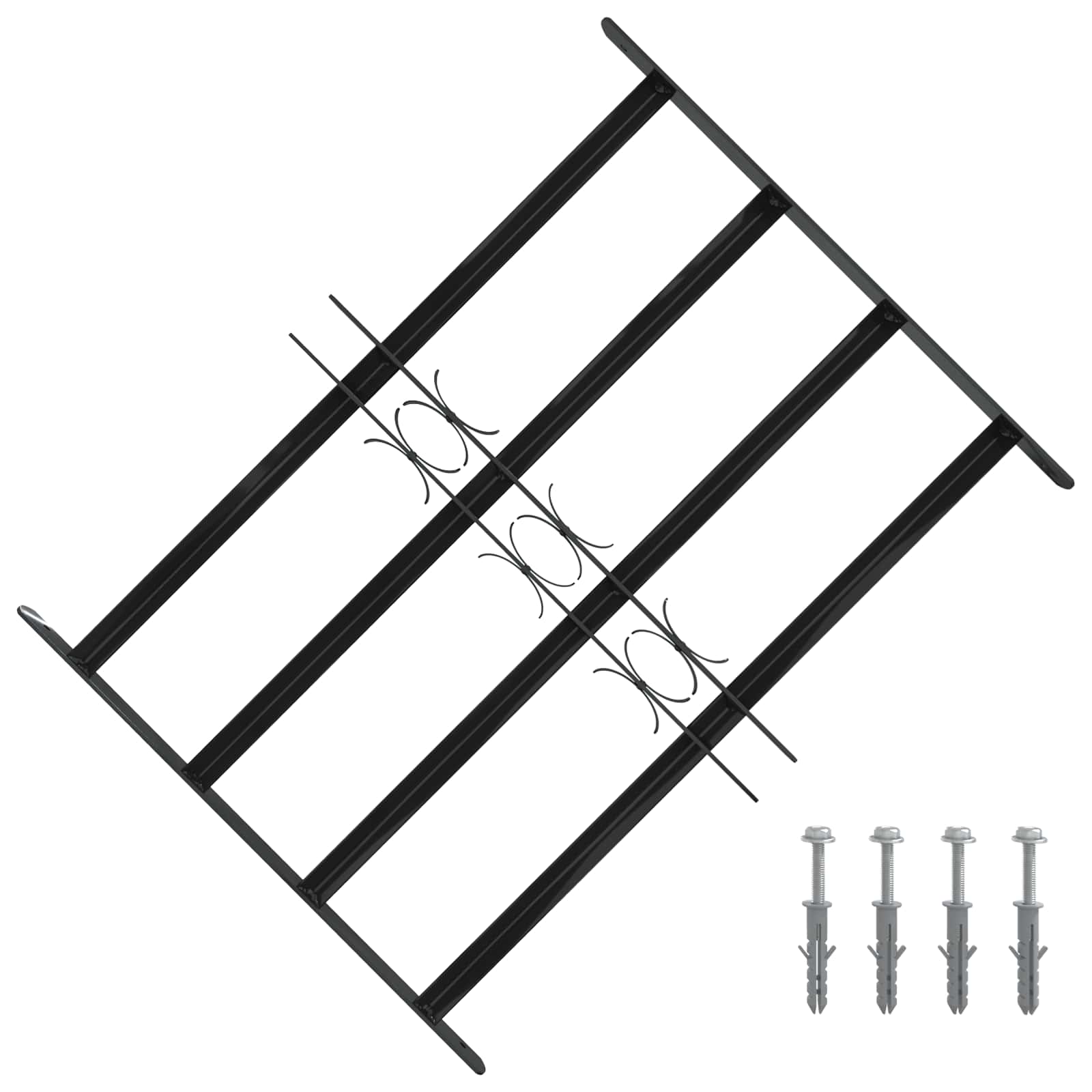 Γρίλια Παραθύρου Μαύρο 75.5 x 60 εκ - Pakobazaar