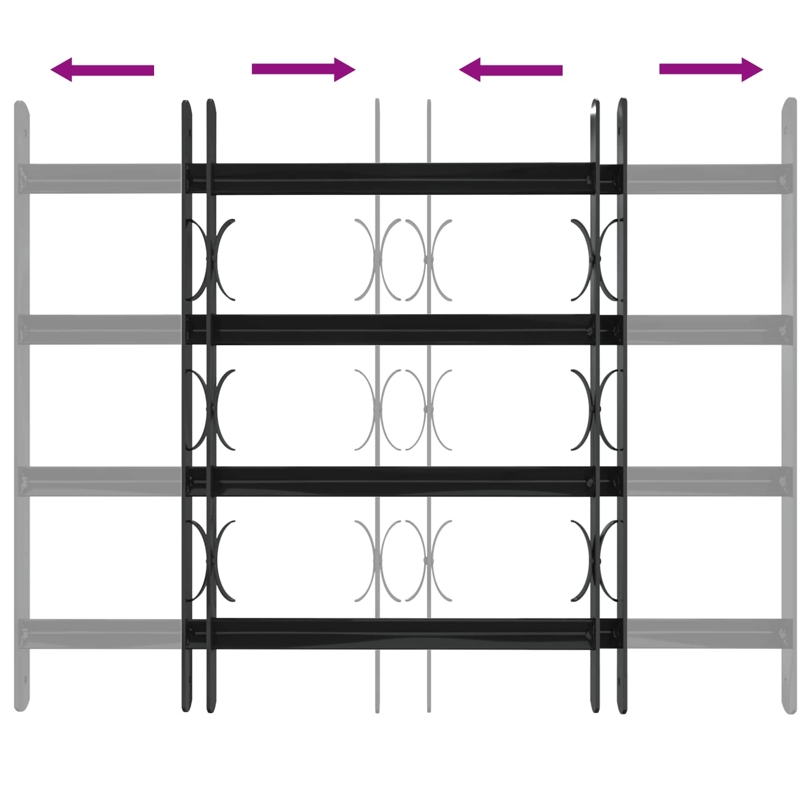 Γρίλια Παραθύρου Μαύρο 75.5 x 60 εκ - Pakobazaar