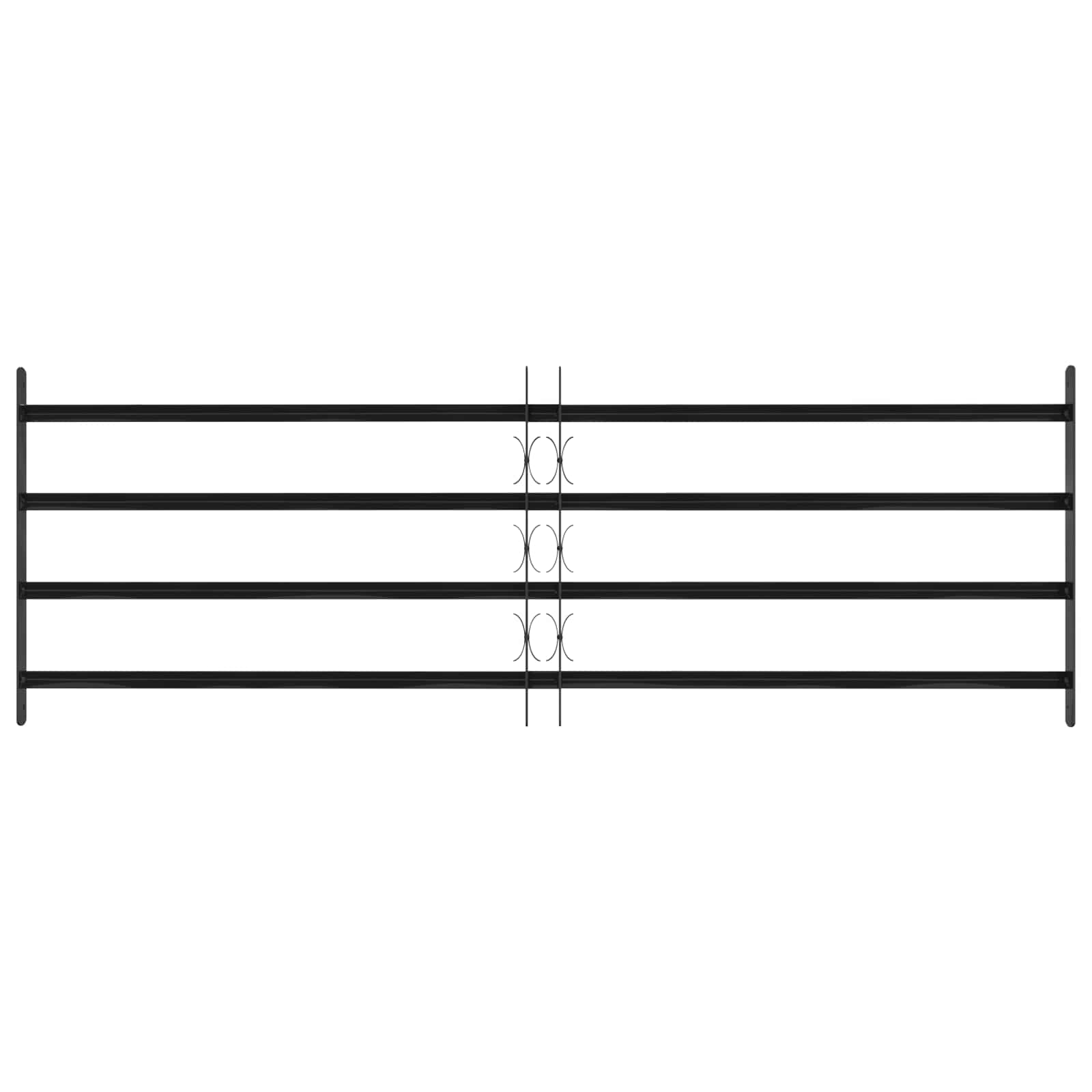 Γρίλια Παραθύρου Μαύρο 175 x 60 εκ Χάλυβας με επίστρωση πούδρας - Pakobazaar