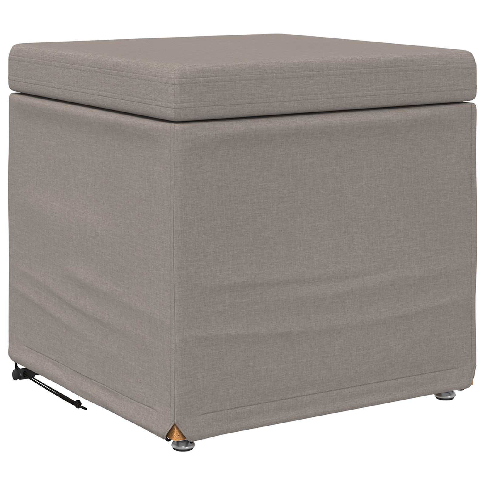 Σκαμνί Taupe 41 x 41 x 40 εκ Ύφασμα και Επεξεργασμένο Ξύλο