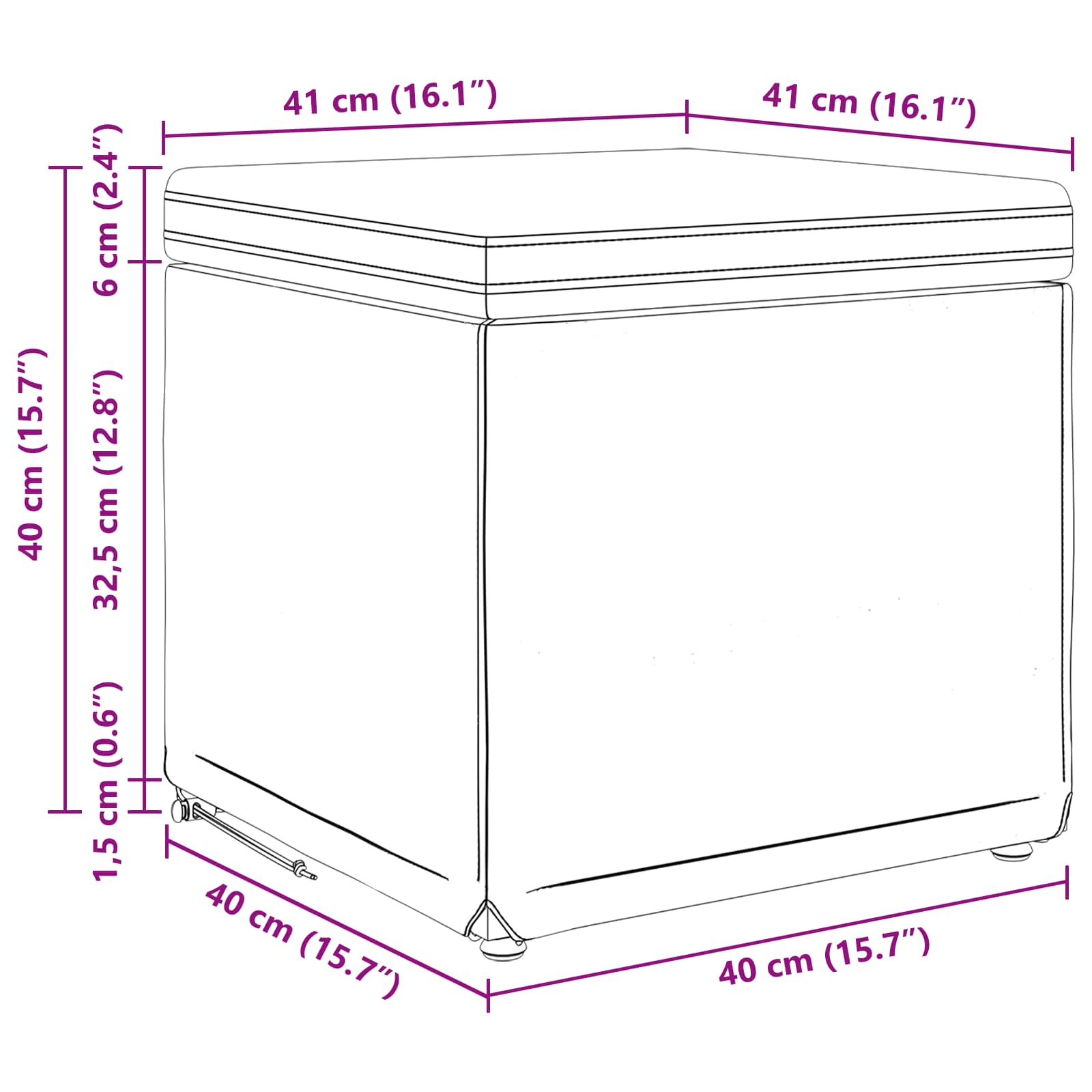 Σκαμνί Γκρι 41 x 41 x 40 εκ Ψεύτικο Δέρμα και Μηχανικά Ξύλα