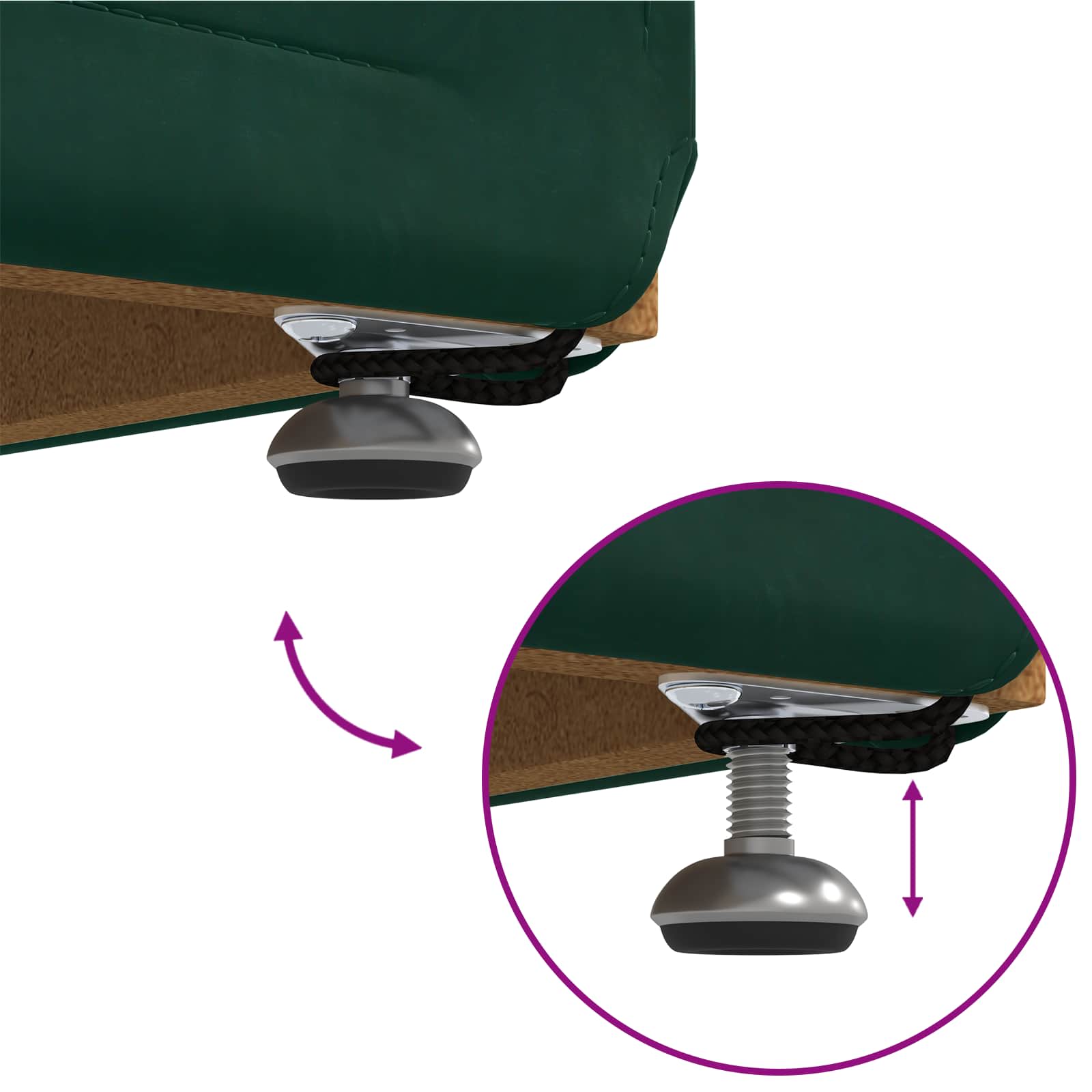 Σκαμνί Σκούρο Πράσινο 61 x 41 x 40 εκ Βελούδο και Μηχανικά Ξύλα - Pakobazaar