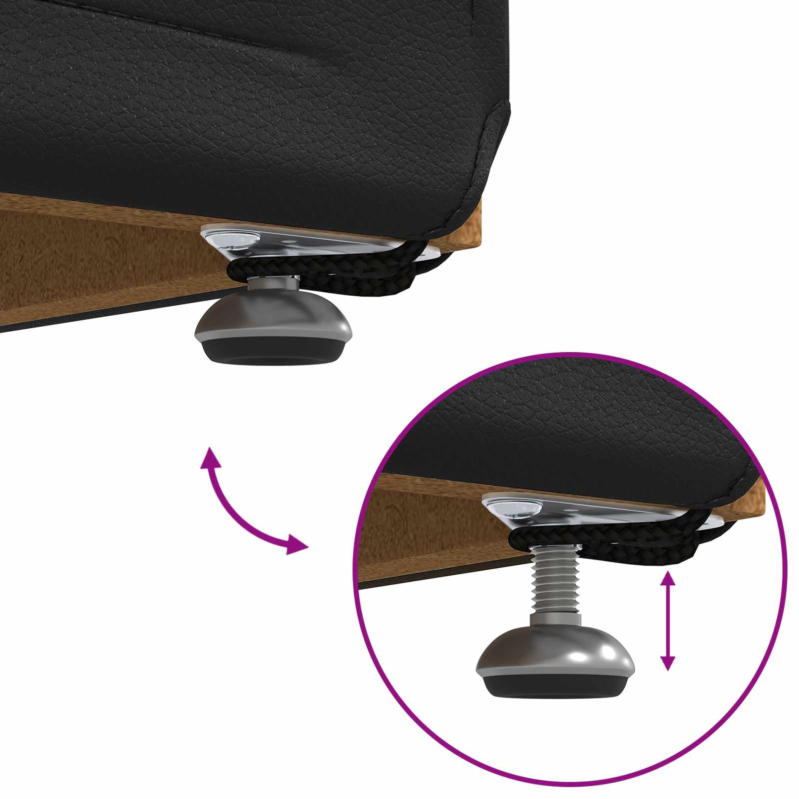 Σκαμνί Μαύρο 61 x 41 x 40 εκ Ψεύτικο Δέρμα και Μηχανικά Ξύλα