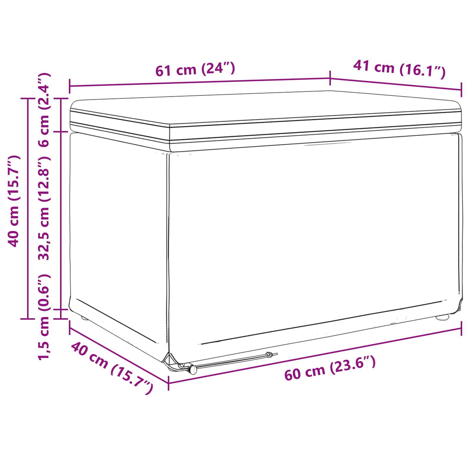 Σκαμνί Μαύρο 61 x 41 x 40 εκ Ψεύτικο Δέρμα και Μηχανικά Ξύλα