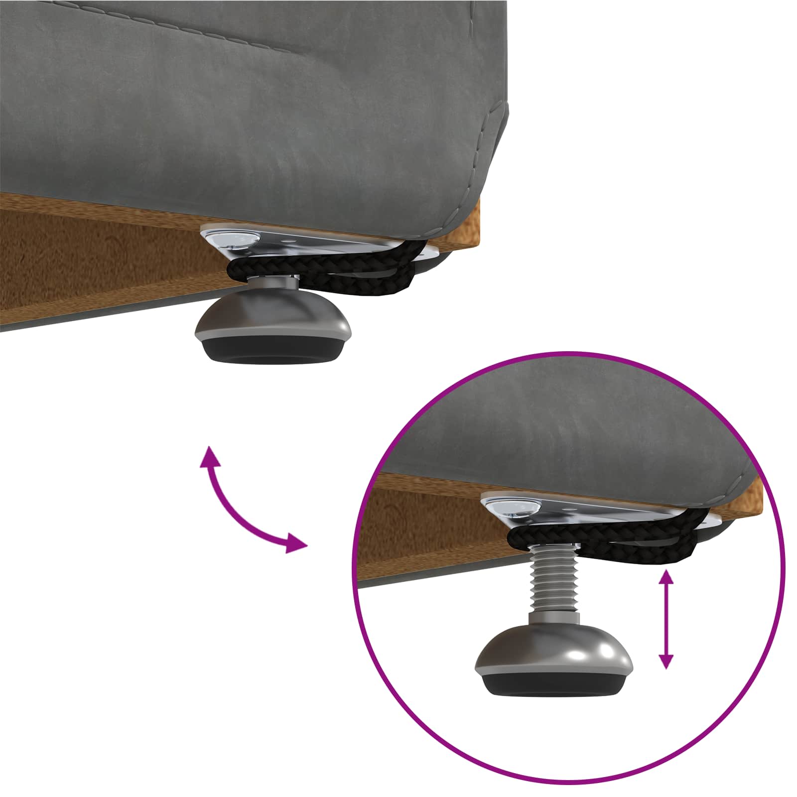 Σκαμνί Σκούρο Γκρι 81 x 41 x 40 cm Βελούδο και Μηχανικά Ξύλα