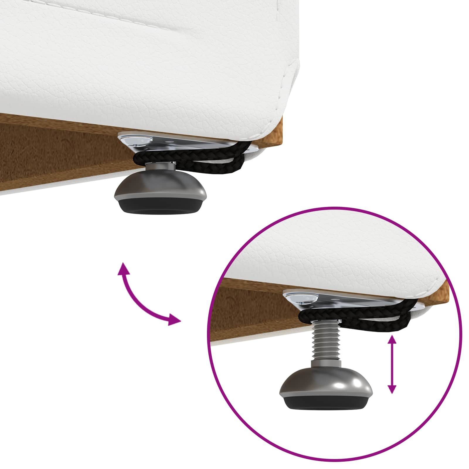 Σκαμνί Λευκό 81 x 41 x 40 cm Ψεύτικο Δέρμα και Μηχανικά Ξύλα