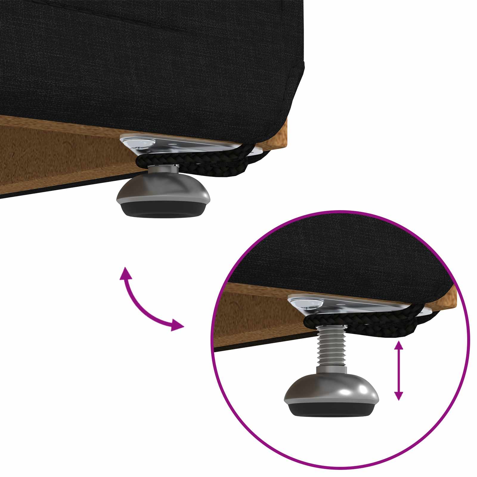 Σκαμνί Μαύρο 101 x 41 x 40 εκ Ύφασμα και Επεξεργασμένο Ξύλο