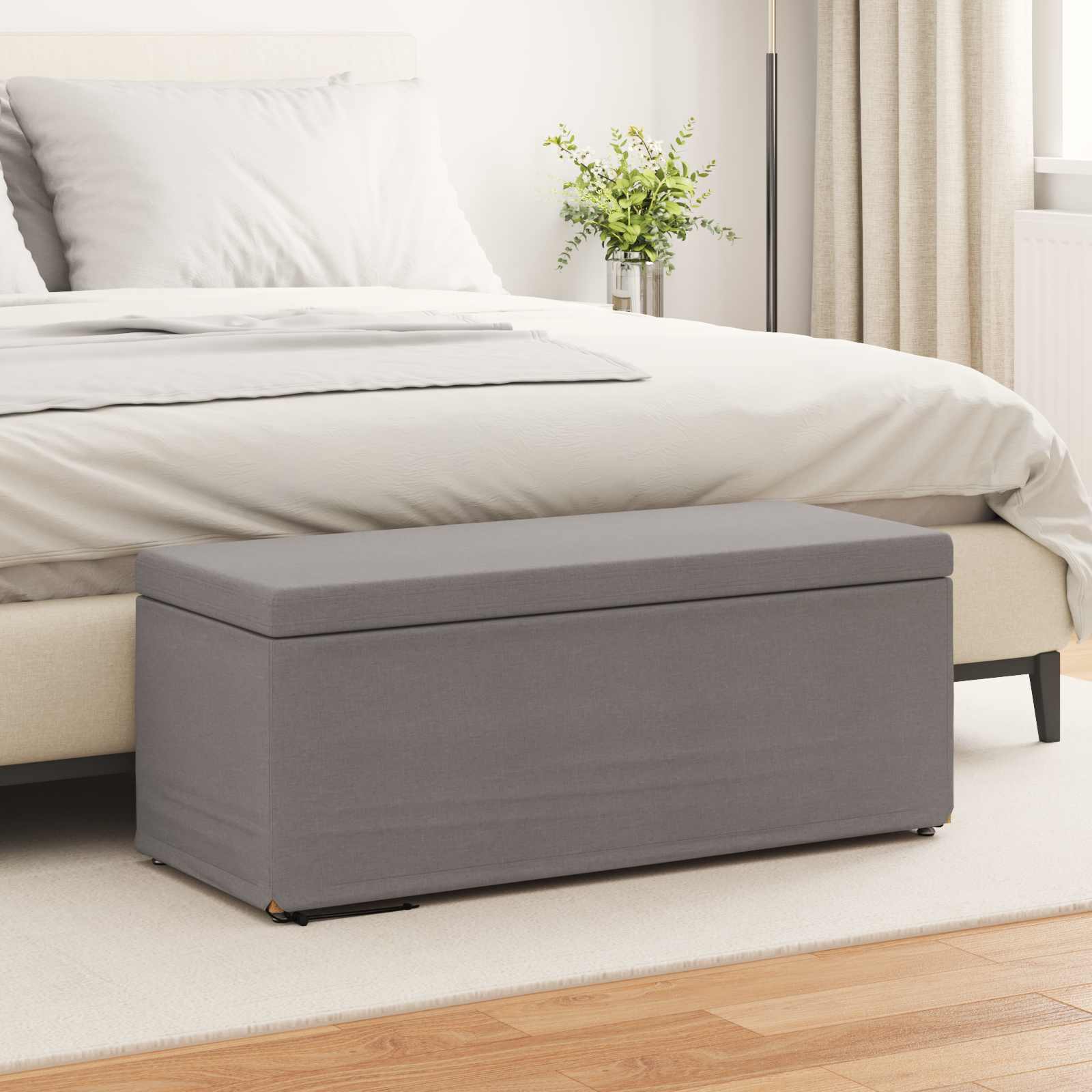 Σκαμνί Taupe 101 x 41 x 40 εκ Ύφασμα και Επεξεργασμένο Ξύλο