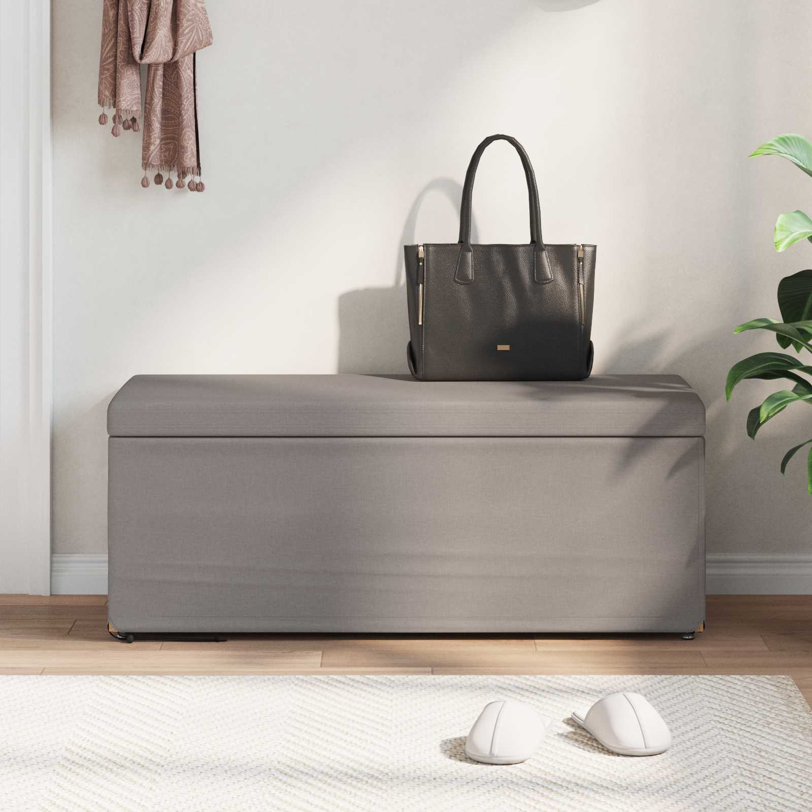 Σκαμνί Taupe 101 x 41 x 40 εκ Ύφασμα και Επεξεργασμένο Ξύλο