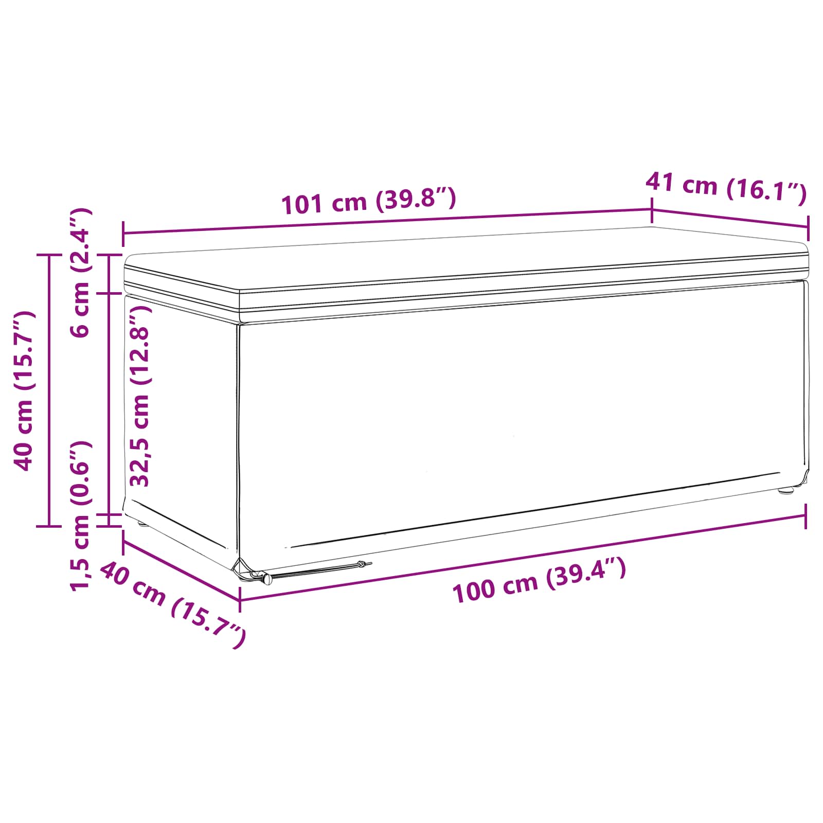 Σκαμνί Taupe 101 x 41 x 40 εκ Ύφασμα και Επεξεργασμένο Ξύλο