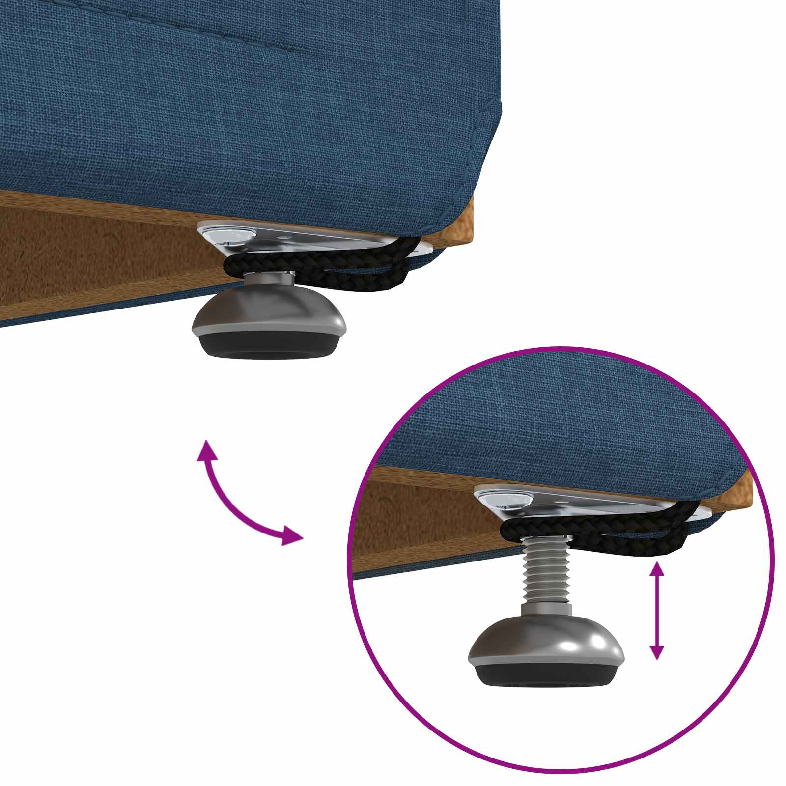 Σκαμνί Μπλε 101 x 41 x 40 εκ Ύφασμα και Επεξεργασμένο Ξύλο