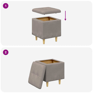 Οθωμανό με Αποθηκευτικό Χώρο Taupe 40 x 40 x 45 cm ύφασμα