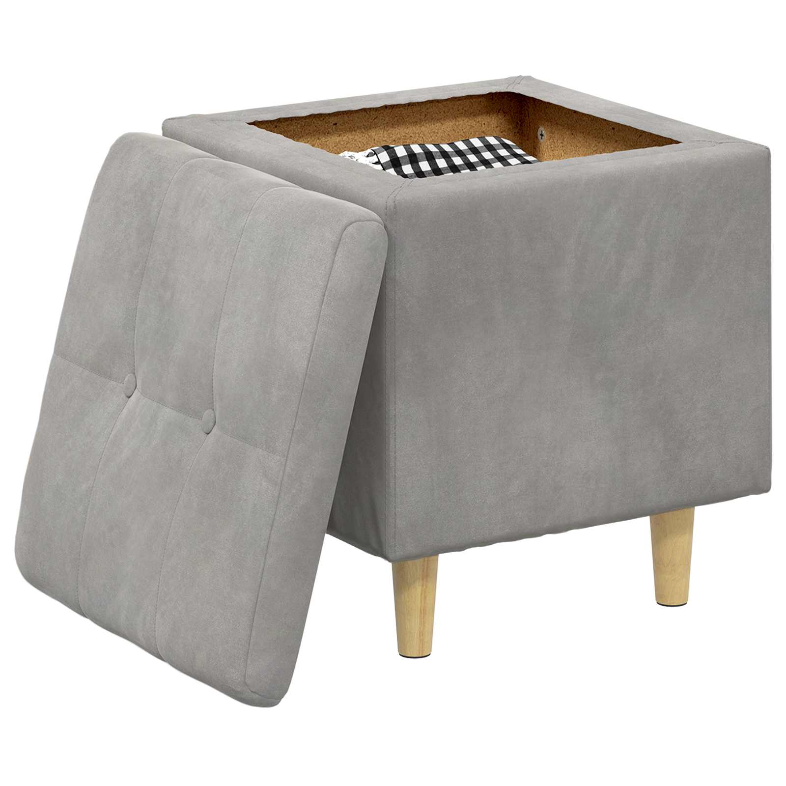 Οθωμανικό αποθήκευσης Ανοιχτό γκρι 40 x 40 x 45 cm Βελούδο