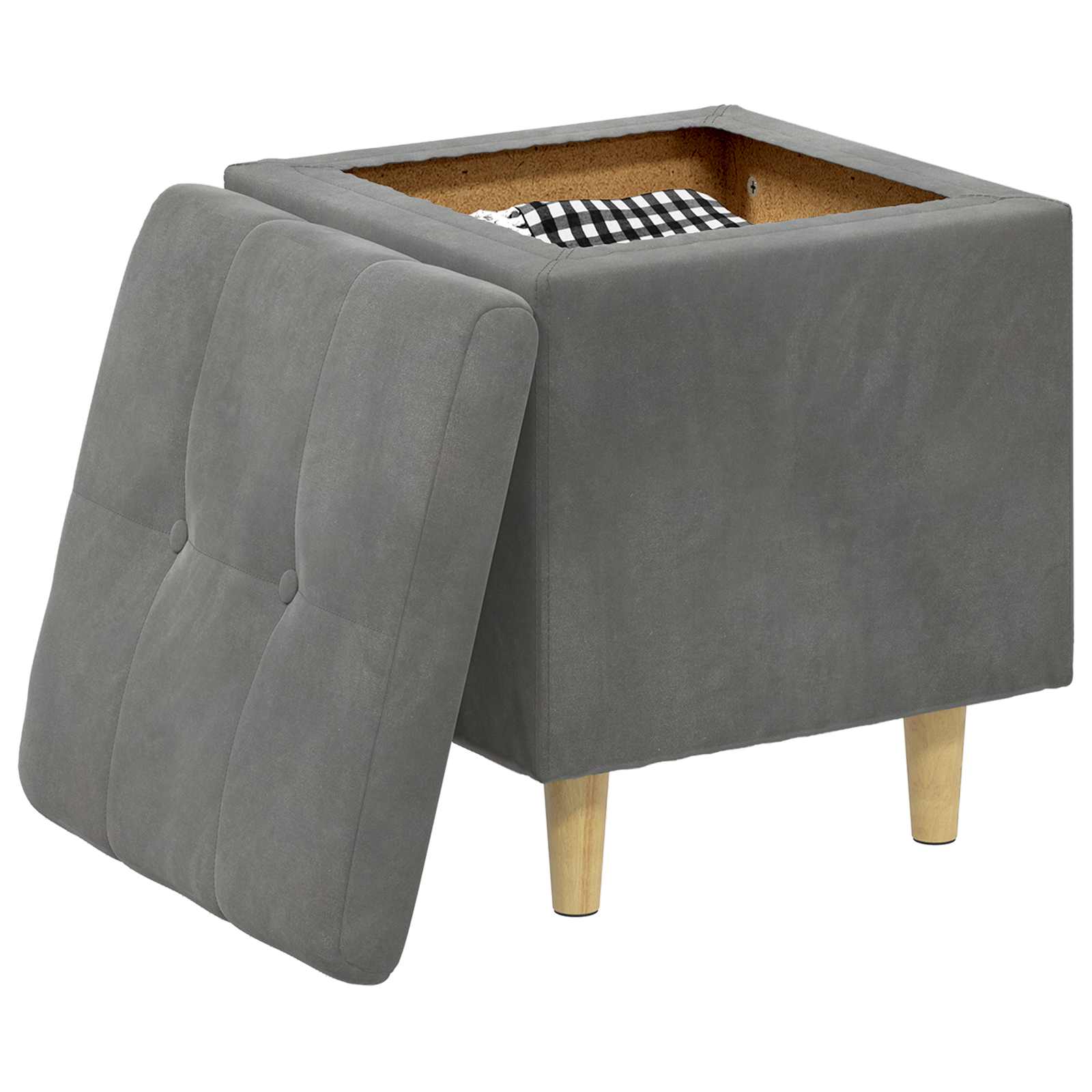 Οθωμανικό αποθήκευσης Σκούρο Γκρι 40 x 40 x 45 cm Βελούδο