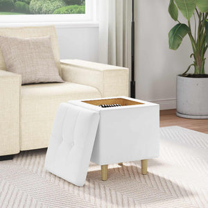 Οθωμανό με Αποθηκευτικό Χώρο Λευκός 40 x 40 x 45 cm
