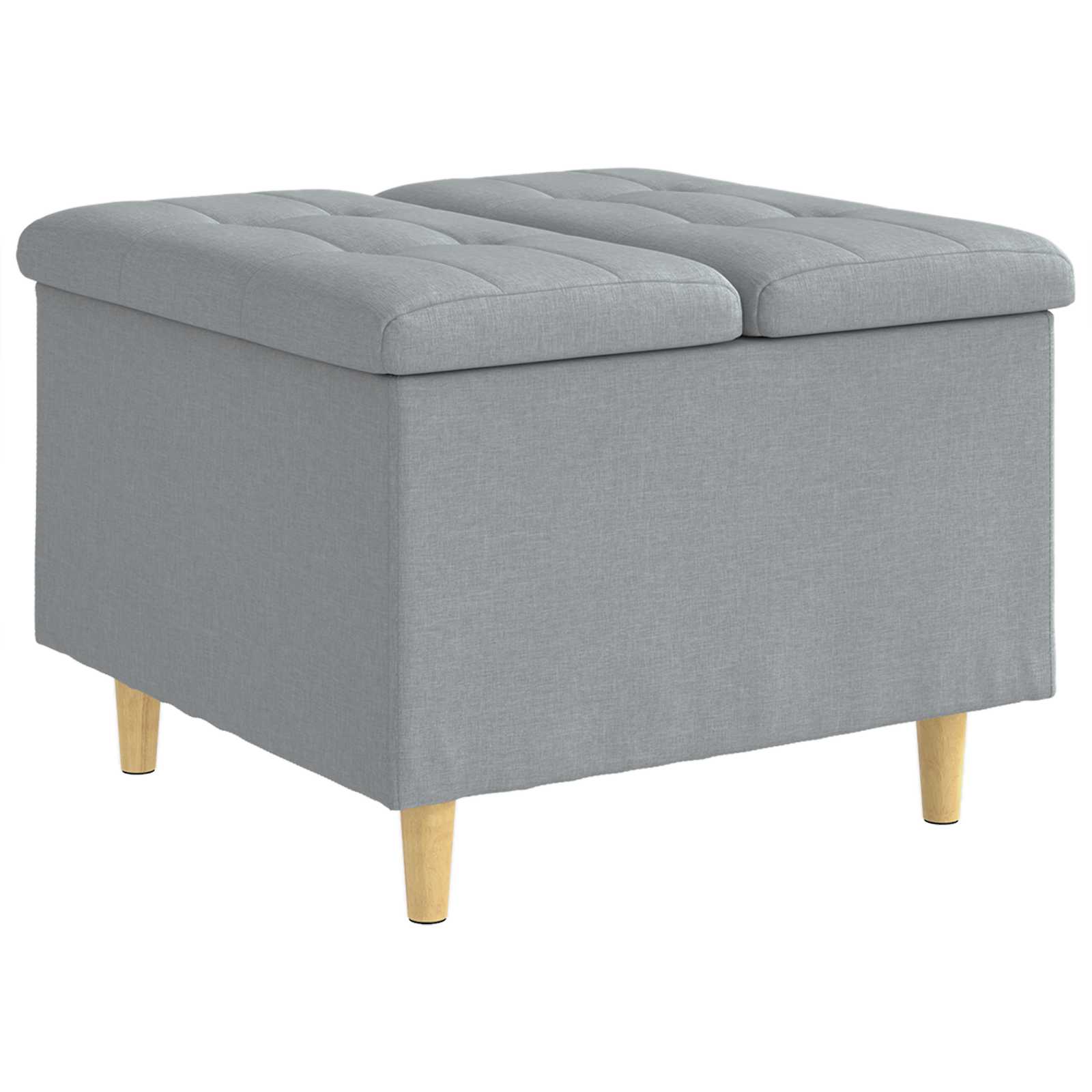Οθωμανικό αποθήκευσης Ανοιχτό γκρι 60 x 60 x 45 cm ύφασμα