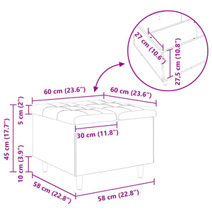Οθωμανό με Αποθηκευτικό Χώρο Ανοιχτό γκρι 60 x 60 x 45 cm