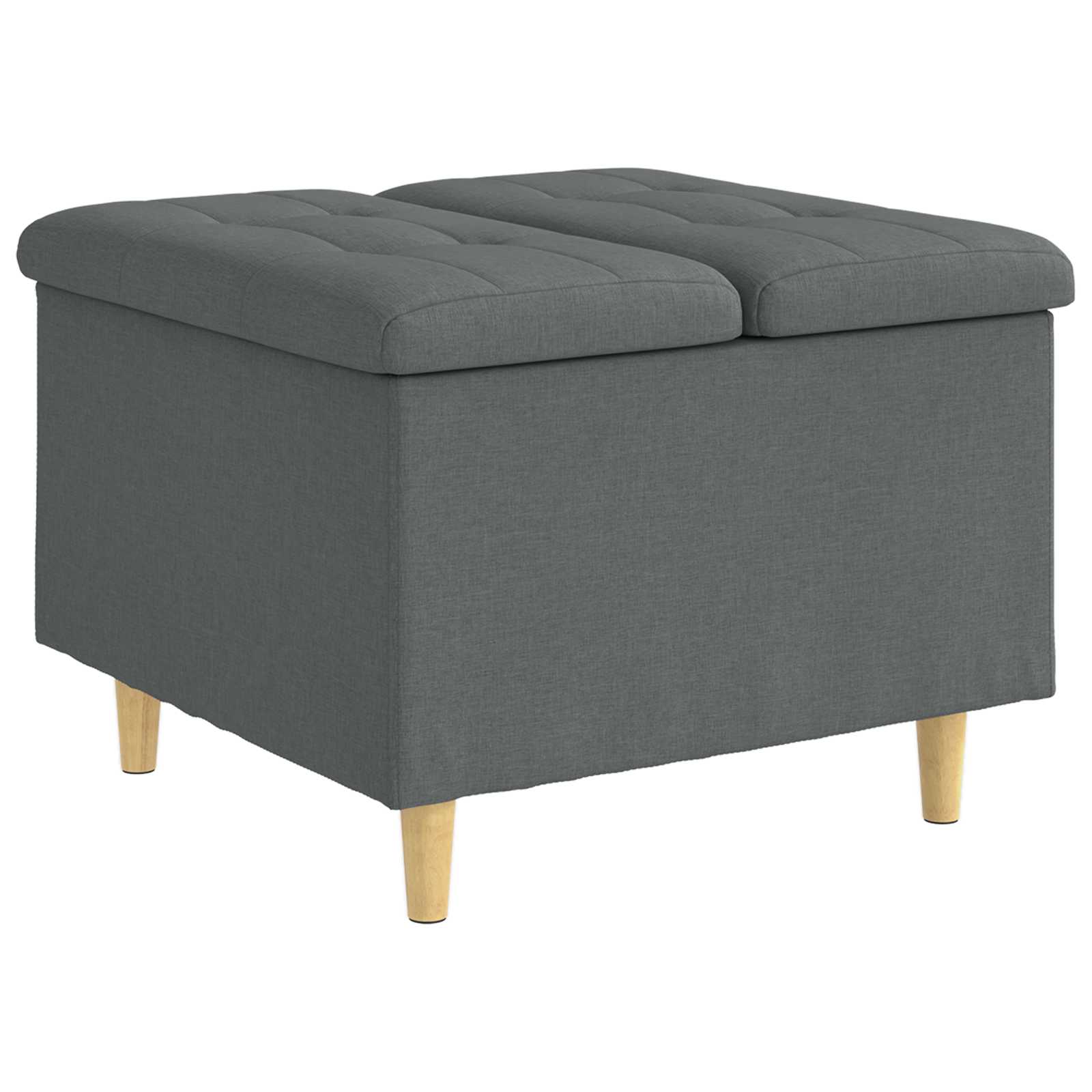 Οθωμανικό αποθήκευσης Σκούρο Γκρι 60 x 60 x 45 cm ύφασμα
