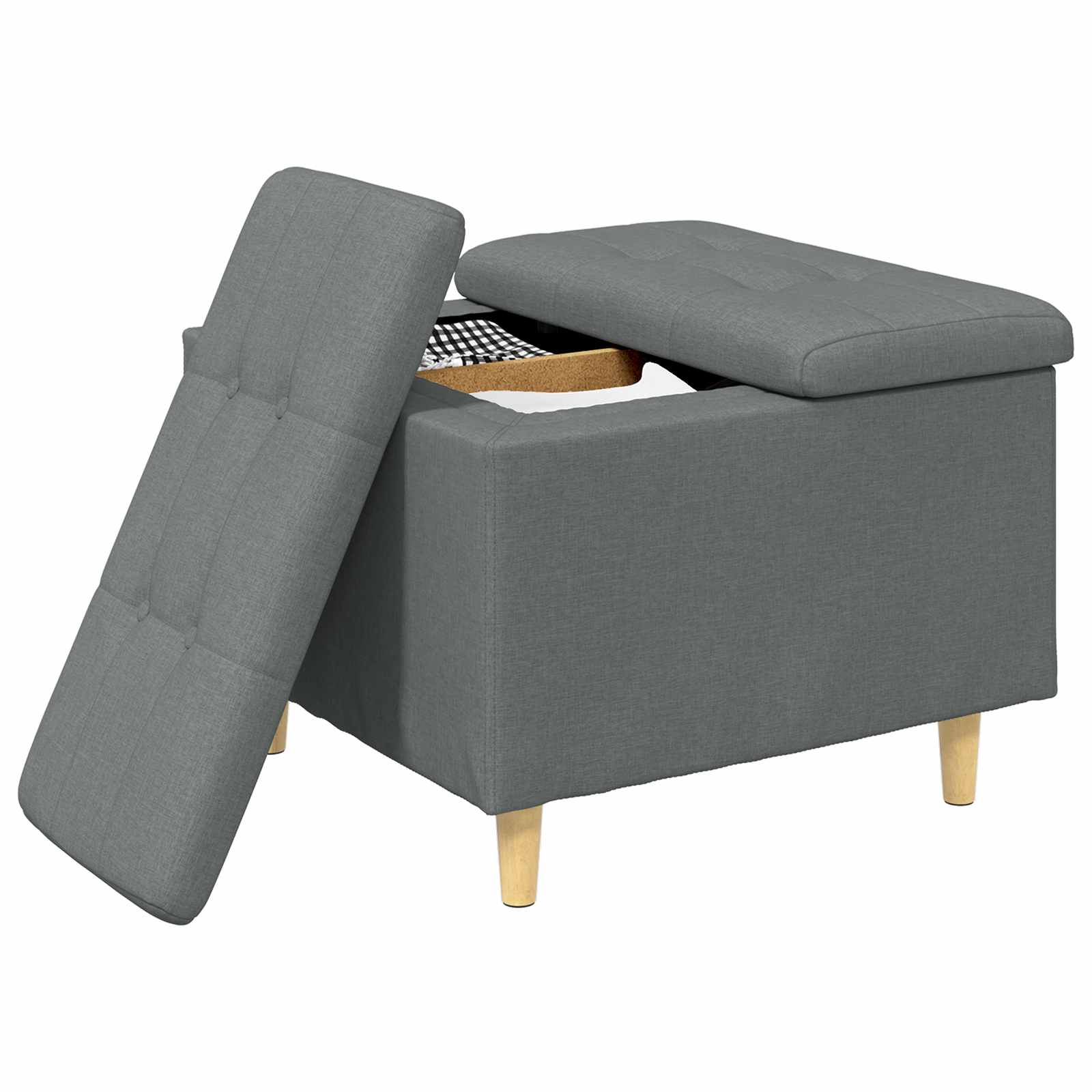 Οθωμανικό αποθήκευσης Σκούρο Γκρι 60 x 60 x 45 cm ύφασμα