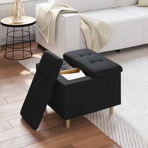 Οθωμανό με Αποθηκευτικό Χώρο Μαύρο 60 x 60 x 45 cm ύφασμα