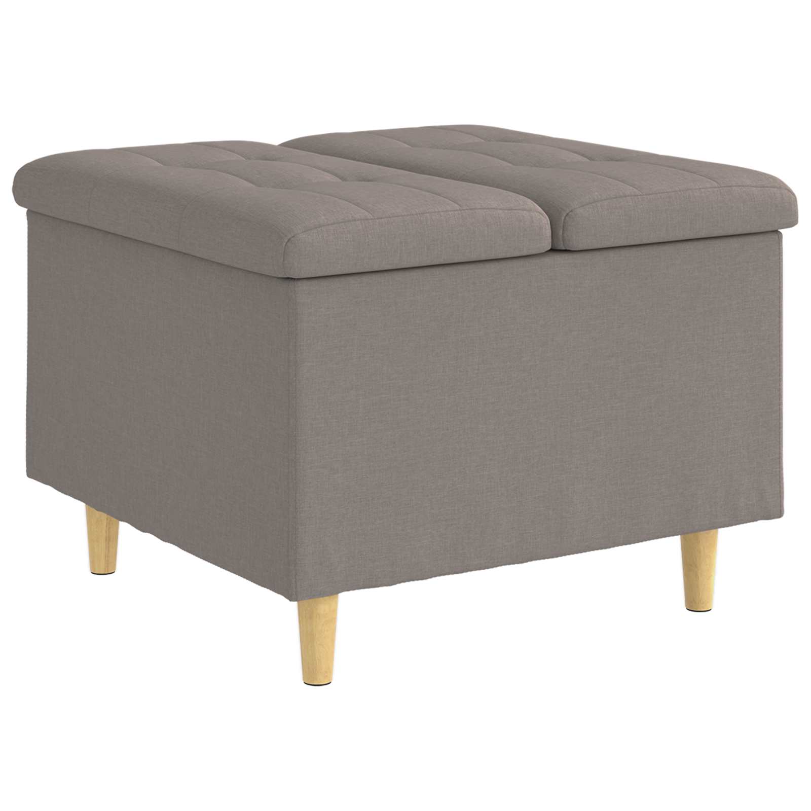 Οθωμανικό αποθήκευσης με μαξιλάρι Taupe 60 x 60 x 45 cm ύφασμα - Pakobazaar