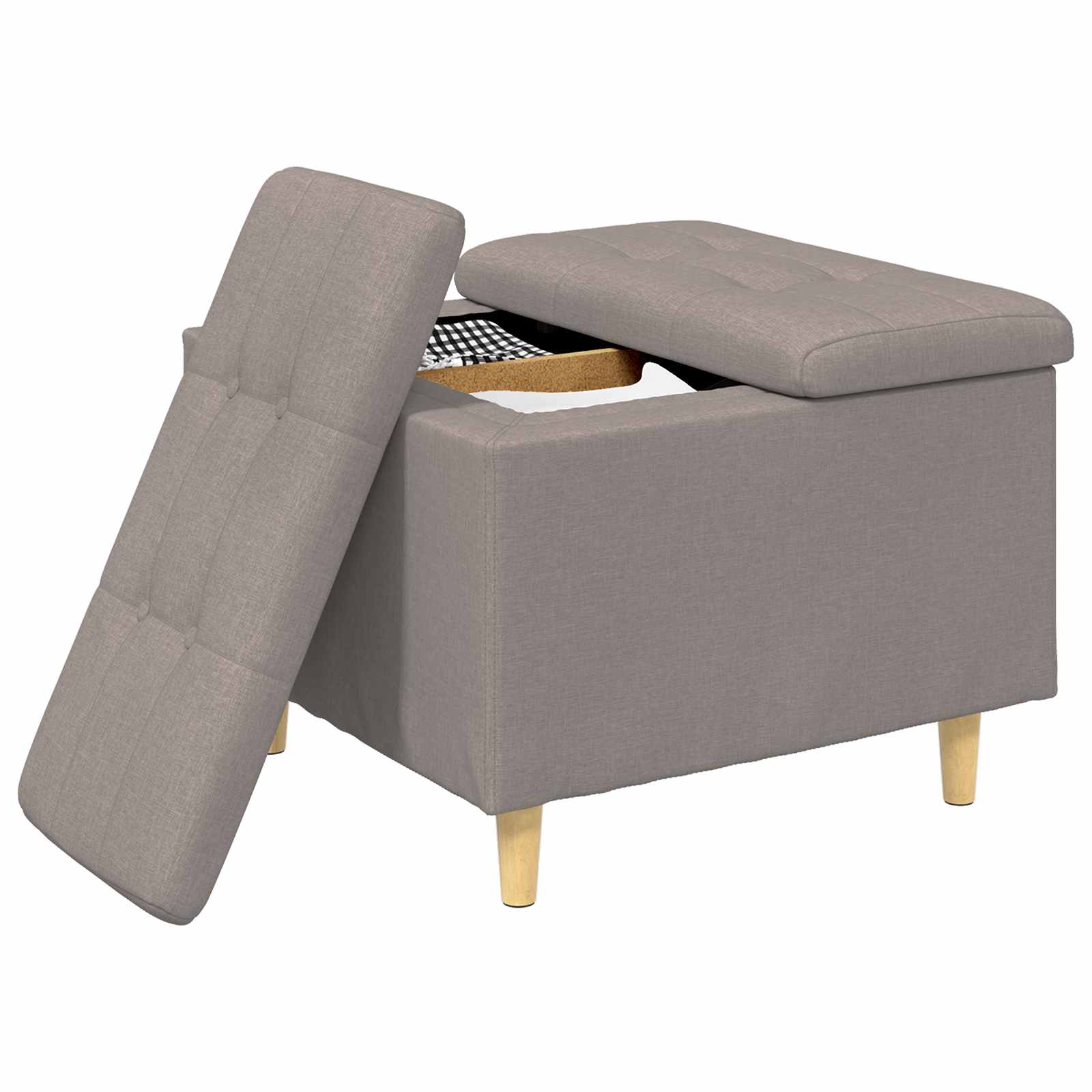 Οθωμανικό αποθήκευσης με μαξιλάρι Taupe 60 x 60 x 45 cm ύφασμα - Pakobazaar