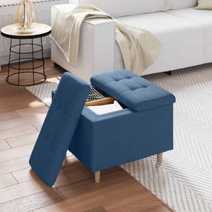 Οθωμανό με Αποθηκευτικό Χώρο Μπλε 60 x 60 x 45 cm ύφασμα