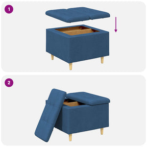 Οθωμανό με Αποθηκευτικό Χώρο Μπλε 60 x 60 x 45 cm ύφασμα