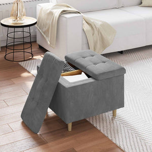 Οθωμανικό αποθήκευσης Σκούρο Γκρι 60 x 60 x 45 cm Βελούδο
