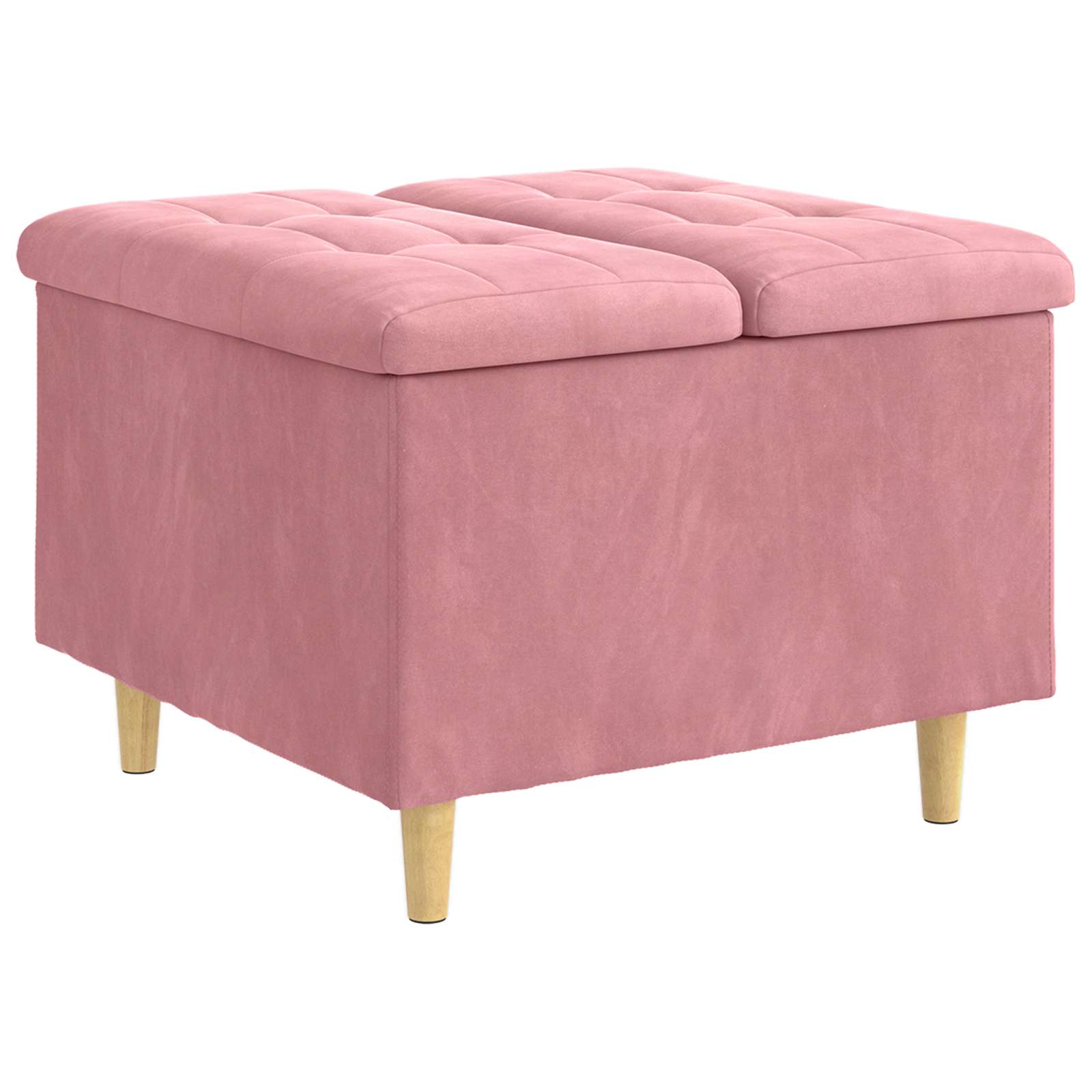 Οθωμανικό αποθήκευσης με μαξιλάρι Ροζ 60 x 60 x 45 cm Βελούδο