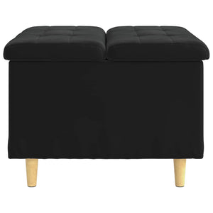 Οθωμανό με Αποθηκευτικό Χώρο Μαύρο 60 x 60 x 45 cm Βελούδο