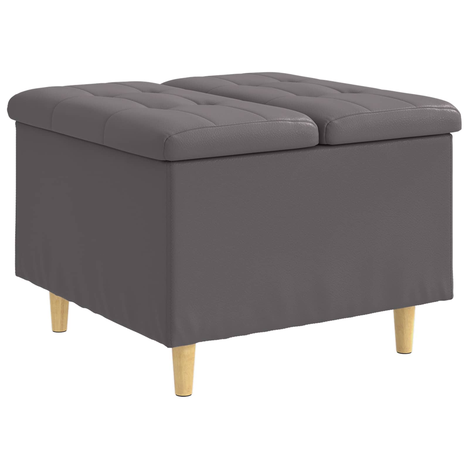 Οθωμανικό αποθήκευσης Γκρι 60 x 60 x 45 cm Τεχνητό δέρμα