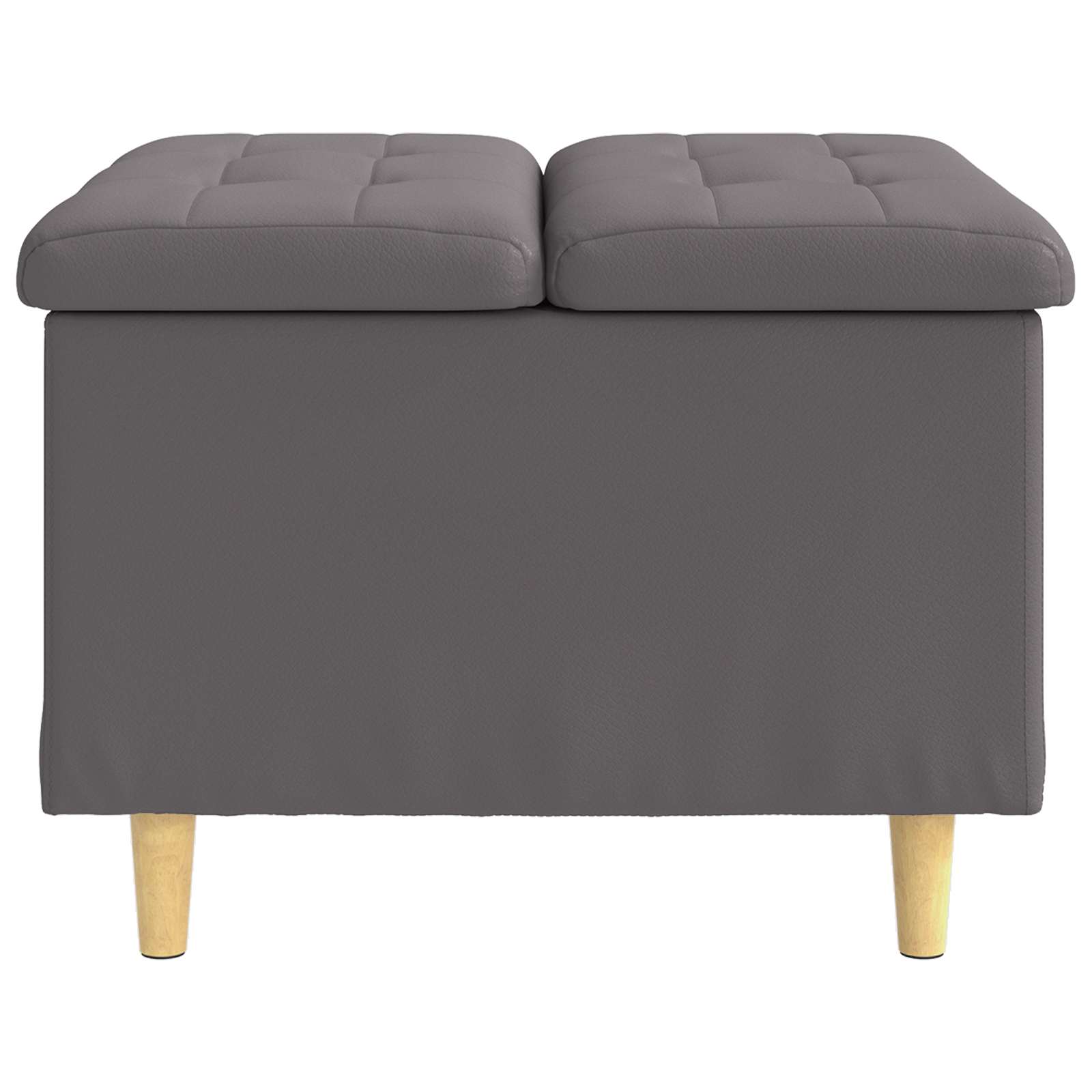 Οθωμανικό αποθήκευσης Γκρι 60 x 60 x 45 cm Τεχνητό δέρμα