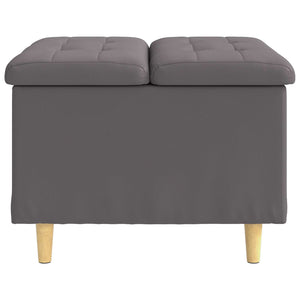 Οθωμανικό αποθήκευσης Γκρι 60 x 60 x 45 cm Τεχνητό δέρμα