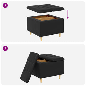 Οθωμανό με Αποθηκευτικό Χώρο Μαύρο 60 x 60 x 45 cm