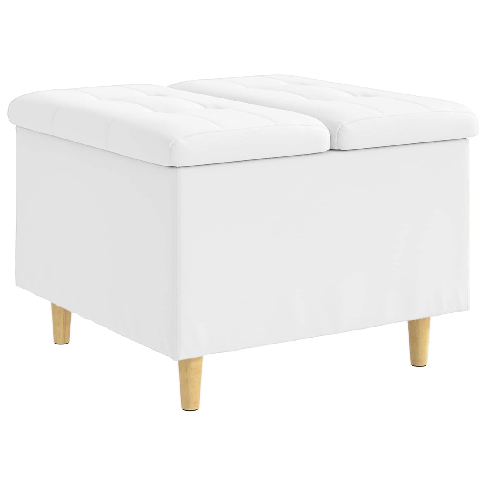 Οθωμανικό αποθήκευσης Λευκός 60 x 60 x 45 cm Τεχνητό δέρμα